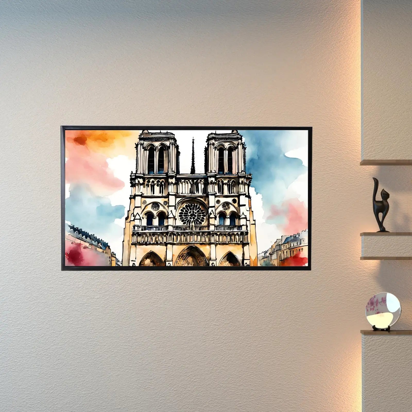 Abstract Notre Dame Art I Trendy Watercolor Decor I Frame TV Art for Samsung Frame TV – Frame TV Digital Download Art – Digital Download