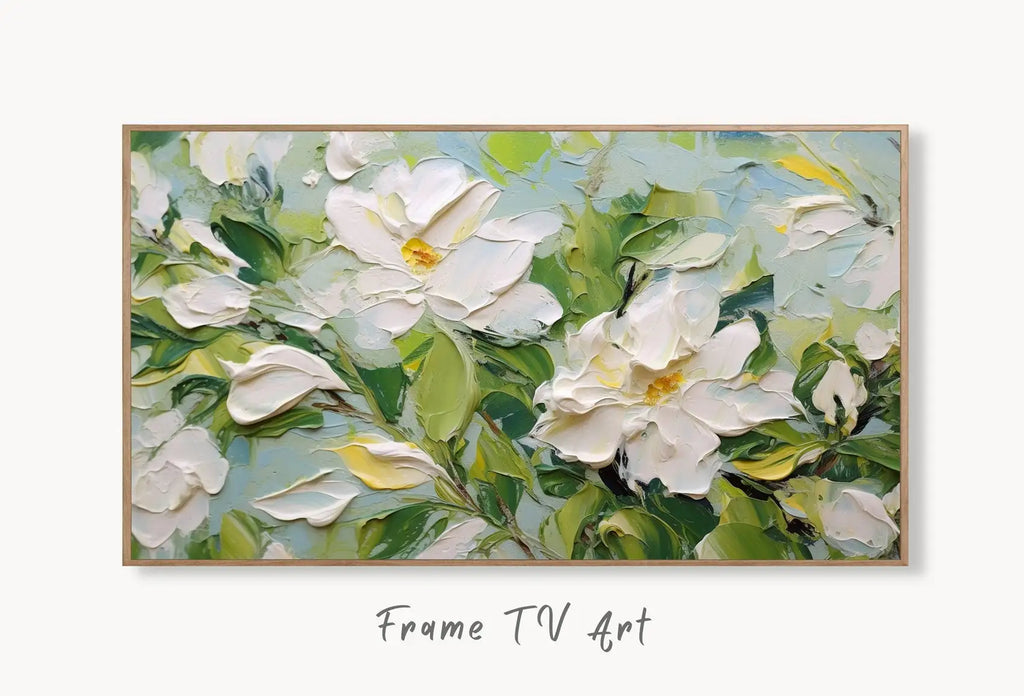 Abstract Samsung Frame TV Art | Textured Wall Art | Oil Painting | Heavy Textured Painting | Vibrant Abstract Floral Art | Art For Frame Tv – Frame TV Digital Download Art – Digital Download