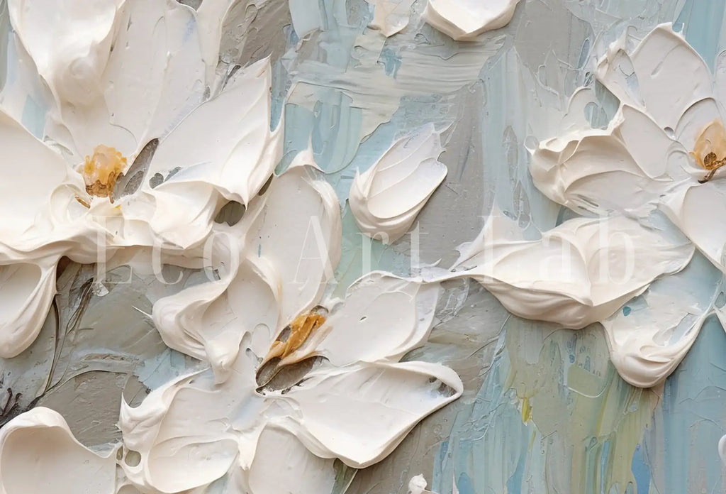 Art abstrait Frame TV, art floral abstrait vibrant, art mural texturé, peinture à l’huile, art pour Frame TV, peinture texturée lourde