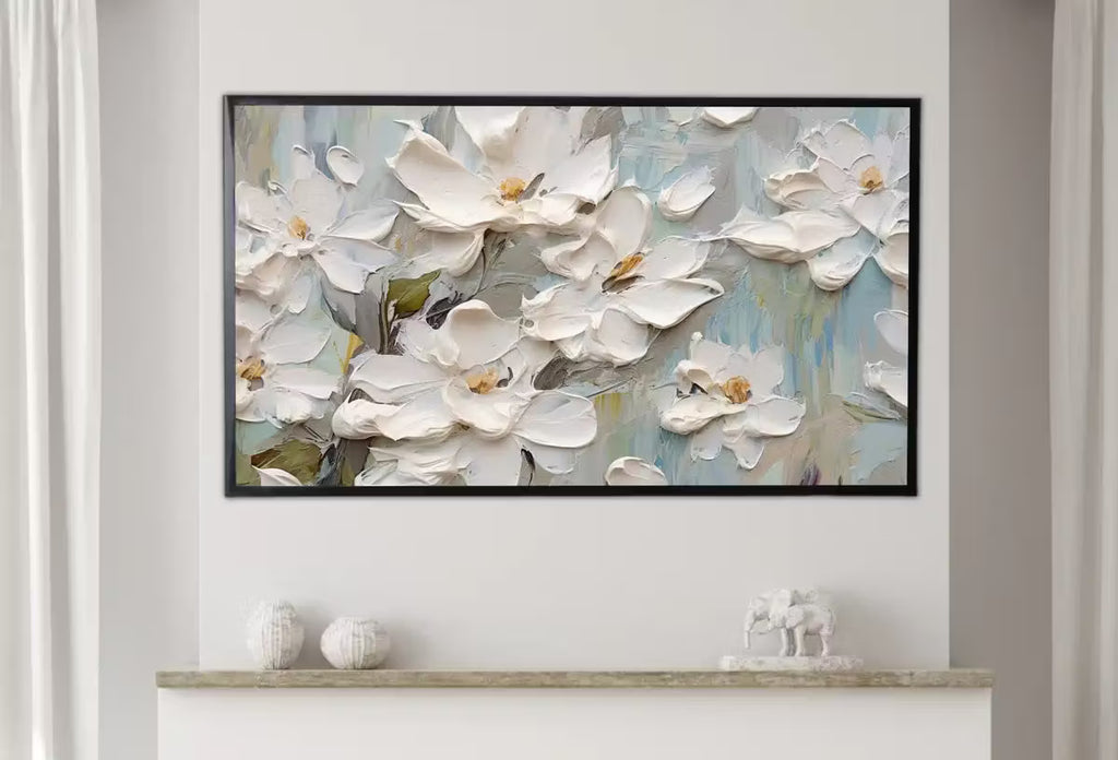 Abstract Samsung Frame TV Art | Vibrant Floral Art