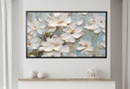 Art abstrait Frame TV, art floral abstrait vibrant, art mural texturé, peinture à l’huile, art pour Frame TV, peinture texturée lourde