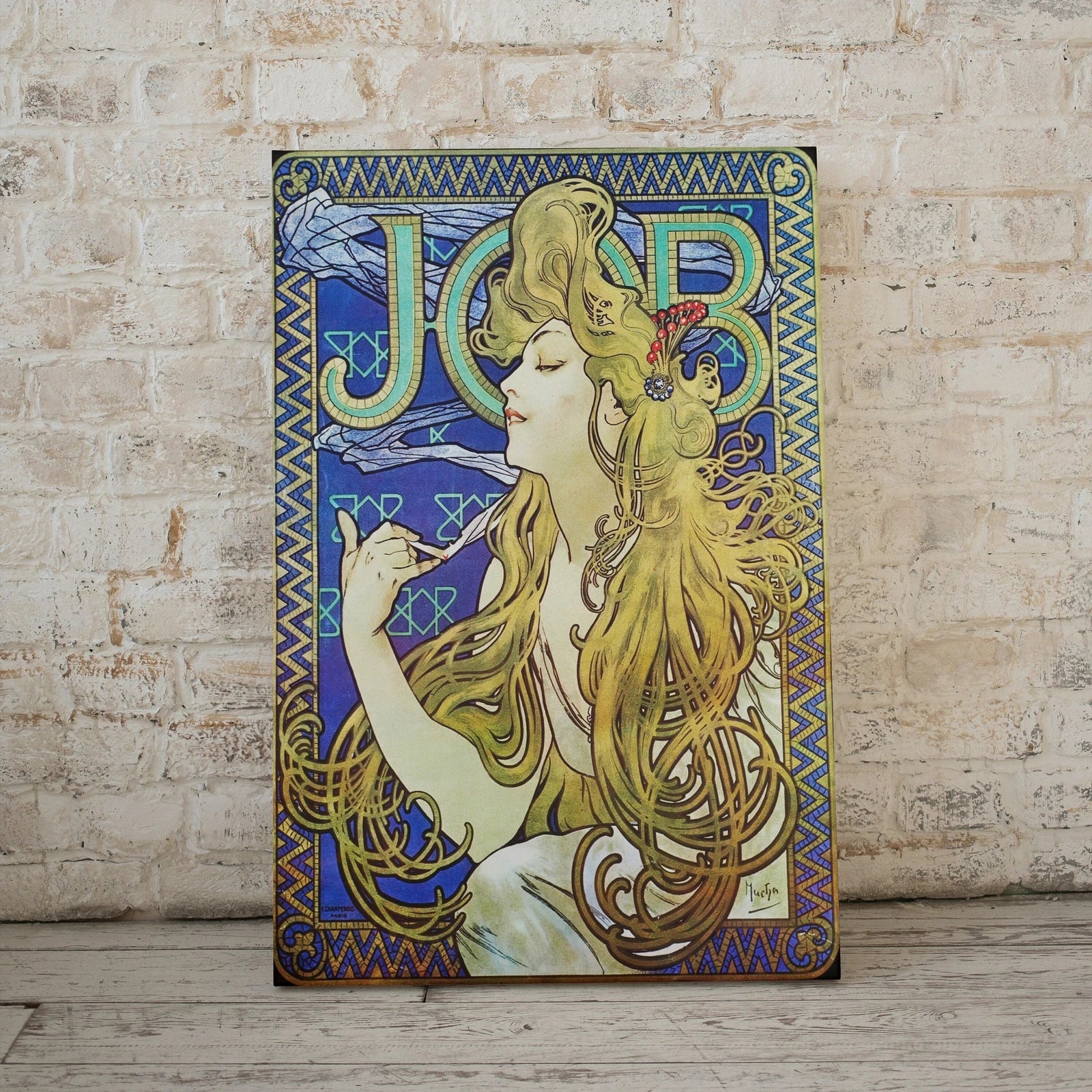 Detail view of artwork from Alphonse Mucha Print Art Nouveau Poster. Vintage Painting Famous Art Print. Woman Illustration. Printable Wall Art.. (variation 1)