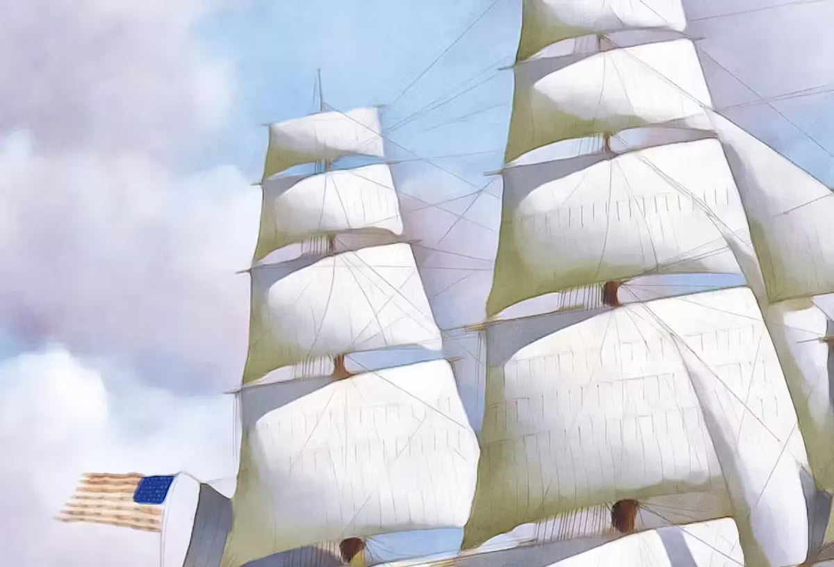 American Clipper Ship at Full Sail, Sailboat Print, Printable Wall Art Prints, Digital Print Nautical Wall Decor Vintage Wall Art Boat Print – Printable Wall Art