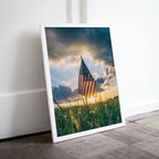 Framed view of American Flag at Sunset. Independence Day 4th of July Decor. Patriotic Art. Printable Wall Art. USA Flag Digital Download. Printable Poster – printable wall art digital download.