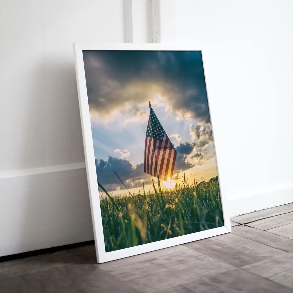 American Flag at Sunset. Independence Day 4th of July Decor. Patriotic Art. Printable Wall Art. USA Flag . Printable Poster – Printable Wall Art Set