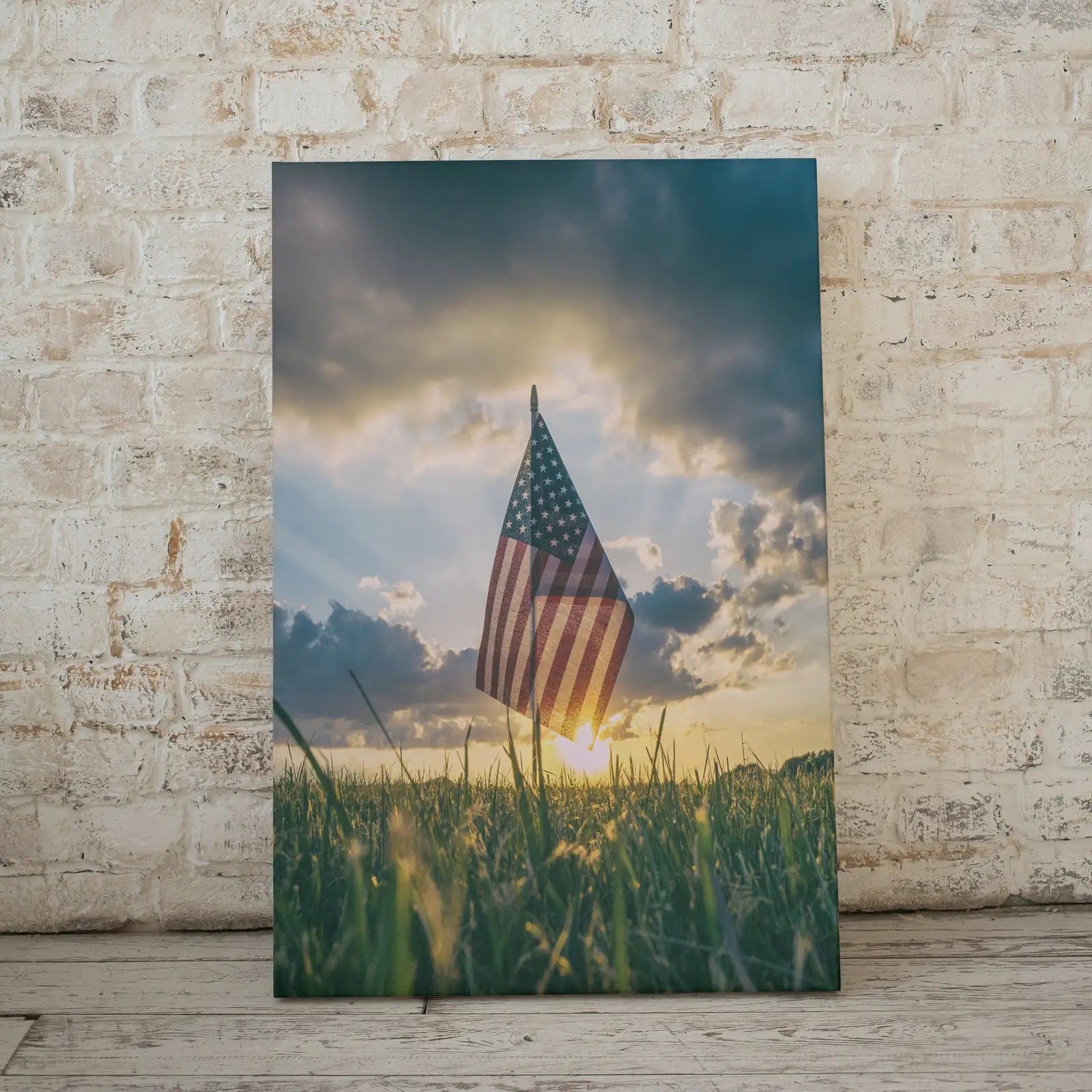 Included artwork preview showing first selection of artworks from American Flag at Sunset. Independence Day 4th of July Decor. Patriotic Art. Printable Wall Art. USA Flag Digital Download. Printable Poster.