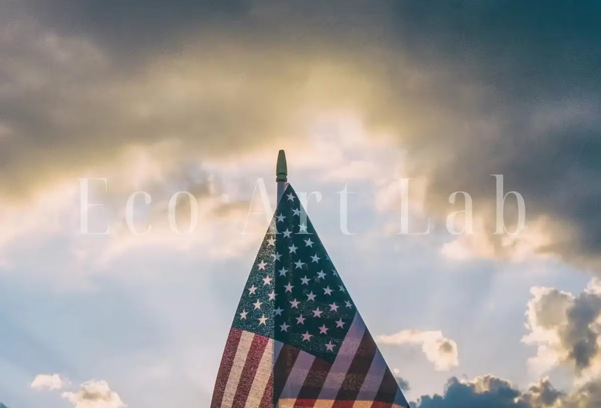 American Flag at Sunset. Independence Day 4th of July Decor. Patriotic Art. Printable Wall Art. USA Flag . Printable Poster – Printable Wall Art Set