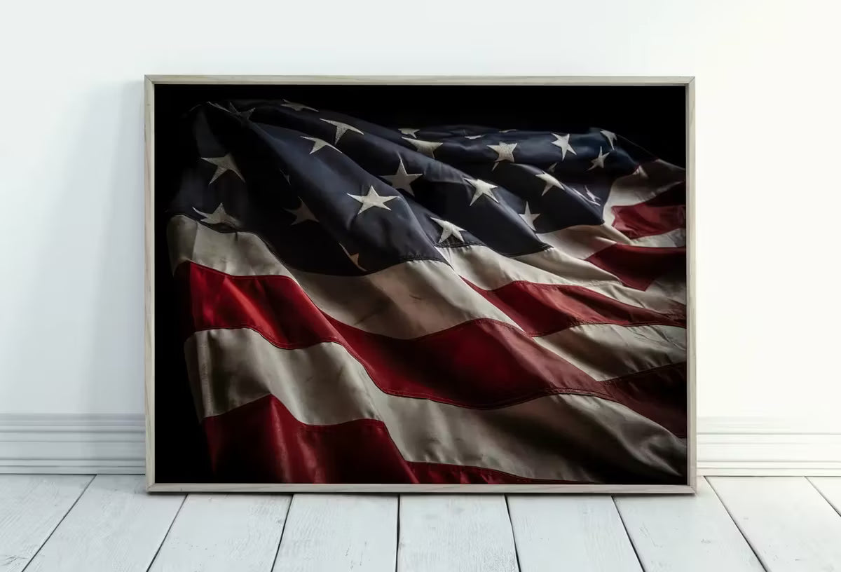 American Flag Printable Wall Art. Patriotic Decor. USA Art. Distressed Flag Printable Poster. United States Flag  Art. – Printable Wall Art