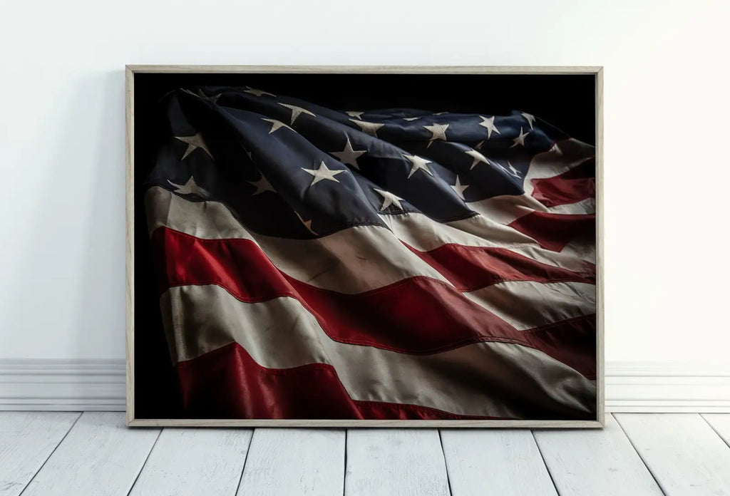 Detail view of artwork from American Flag Printable Wall Art. Patriotic Decor. USA Art. Distressed Flag Printable Poster. United States Flag Digital Download Art.. (variation 1)