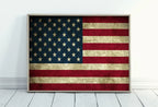 Detail view of artwork from American Flag Printable Wall Art. Patriotic Decor. USA Art. United States Flag Digital Download Art. Distressed Flag Printable Poster.. (variation 1)