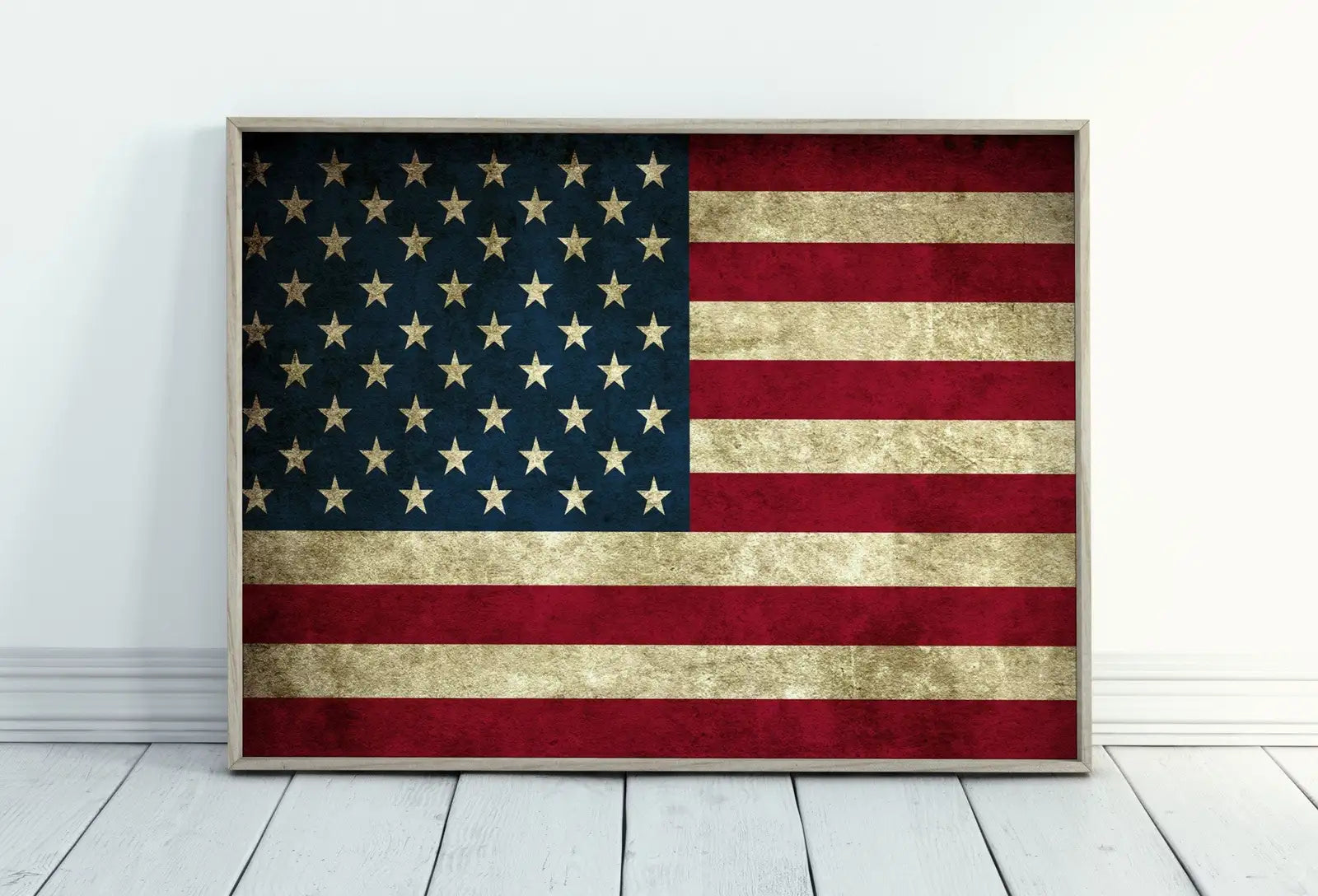 Detail view of artwork from American Flag Printable Wall Art. Patriotic Decor. USA Art. United States Flag Digital Download Art. Distressed Flag Printable Poster.. (variation 1)