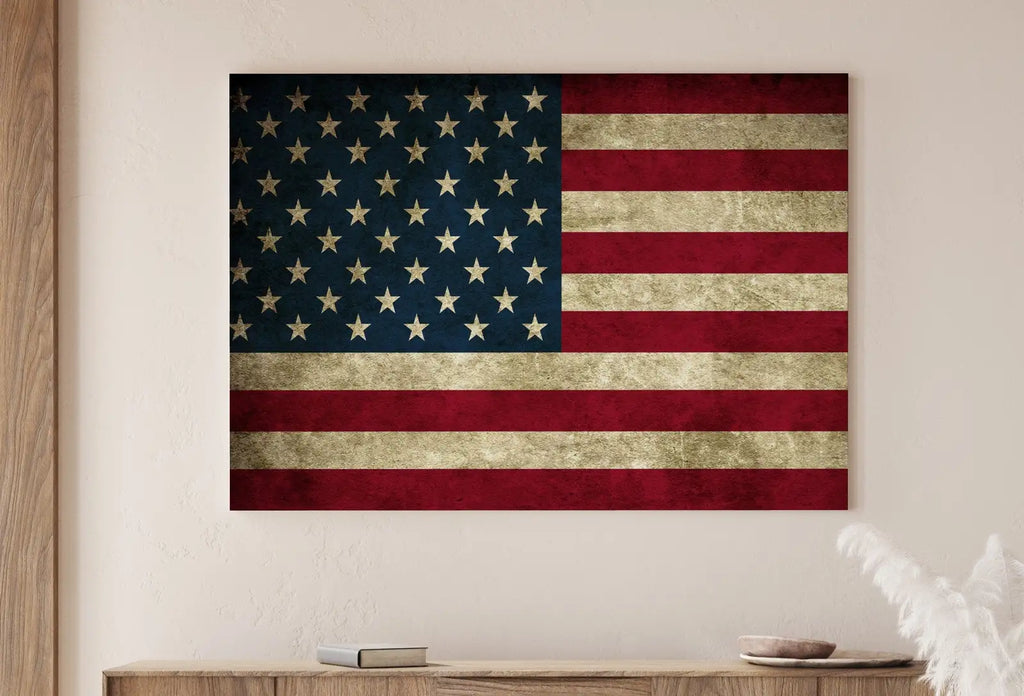 Second included artwork preview from American Flag Printable Wall Art. Patriotic Decor. USA Art. United States Flag Digital Download Art. Distressed Flag Printable Poster. featuring various scenes.