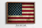Framed view of American Flag Printable Wall Art. Patriotic Decor. USA Art. United States Flag Digital Download Art. Distressed Flag Printable Poster. – printable wall art digital download.