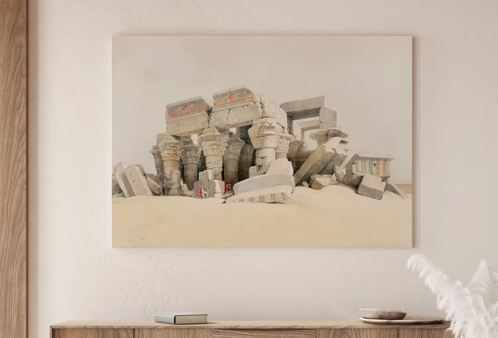 Ancient Egyptian Kom Ombo Remains Wall Art Print. Antique Printable Wall Art. Vintage Egyptian Architecture Landscape.  – Printable Wall Art