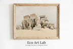 Ancient Egyptian Kom Ombo Remains Wall Art Print. Antique Printable Wall Art. Vintage Egyptian Architecture Landscape.  – Printable Wall Art