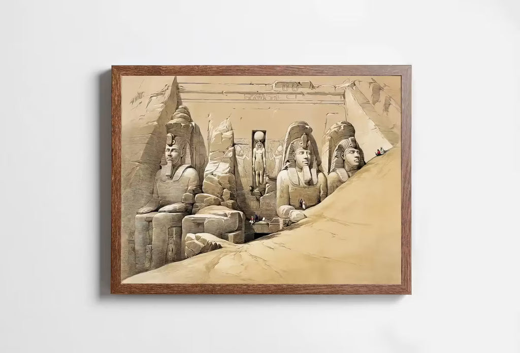Ancient Egyptian Wall Art. Egyptian Temple Gods Statues. Egyptian Mythology Print. Printable Art Vintage Egyptian Landscape  – Printable Wall Art