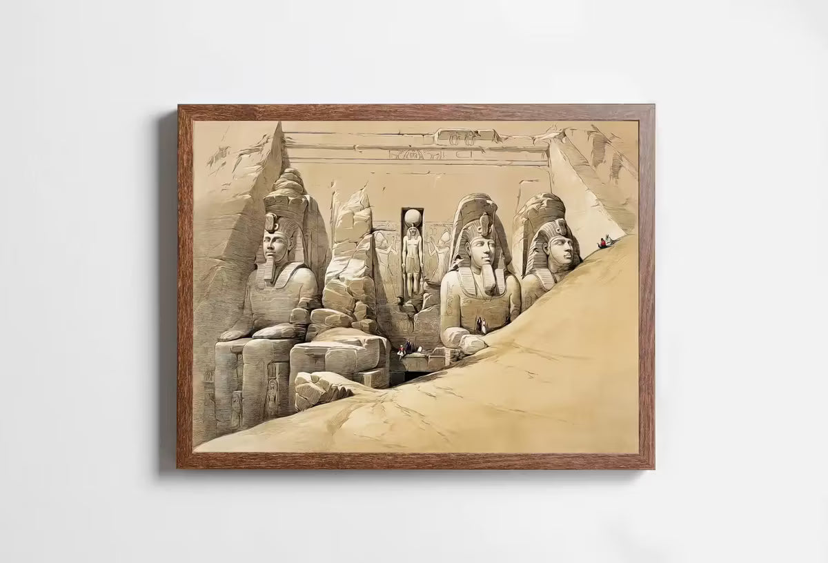 Ancient Egyptian Wall Art. Egyptian Temple Gods Statues. Egyptian Mythology Print. Printable Art Vintage Egyptian Landscape  – Printable Wall Art