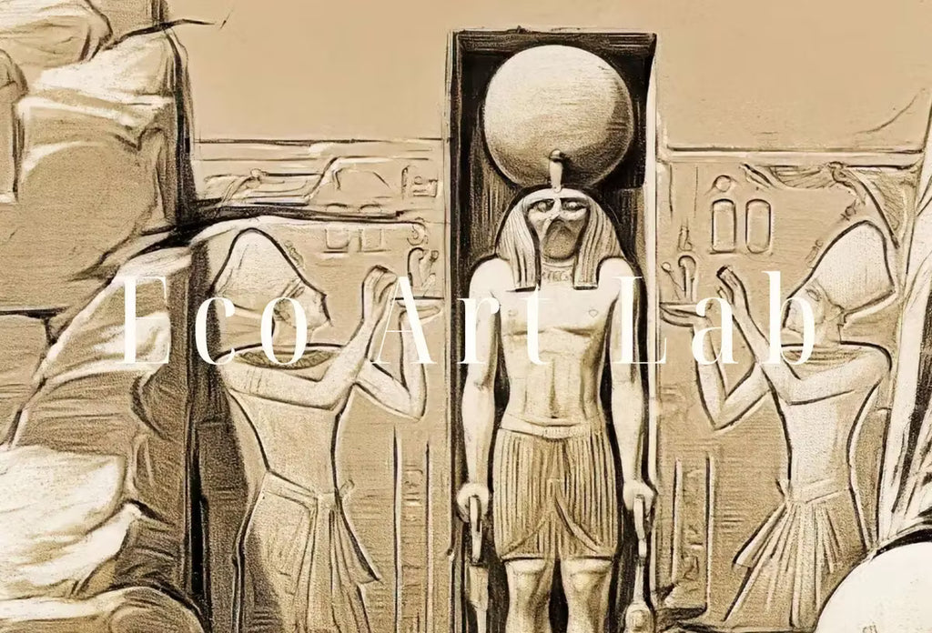 Ancient Egyptian Wall Art. Egyptian Temple Gods Statues. Egyptian Mythology Print. Printable Art Vintage Egyptian Landscape  – Printable Wall Art