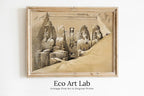 Framed view of Ancient Egyptian Wall Art. Egyptian Temple Gods Statues. Egyptian Mythology Print. Printable Art Vintage Egyptian Landscape Digital Download – printable wall art digital download.