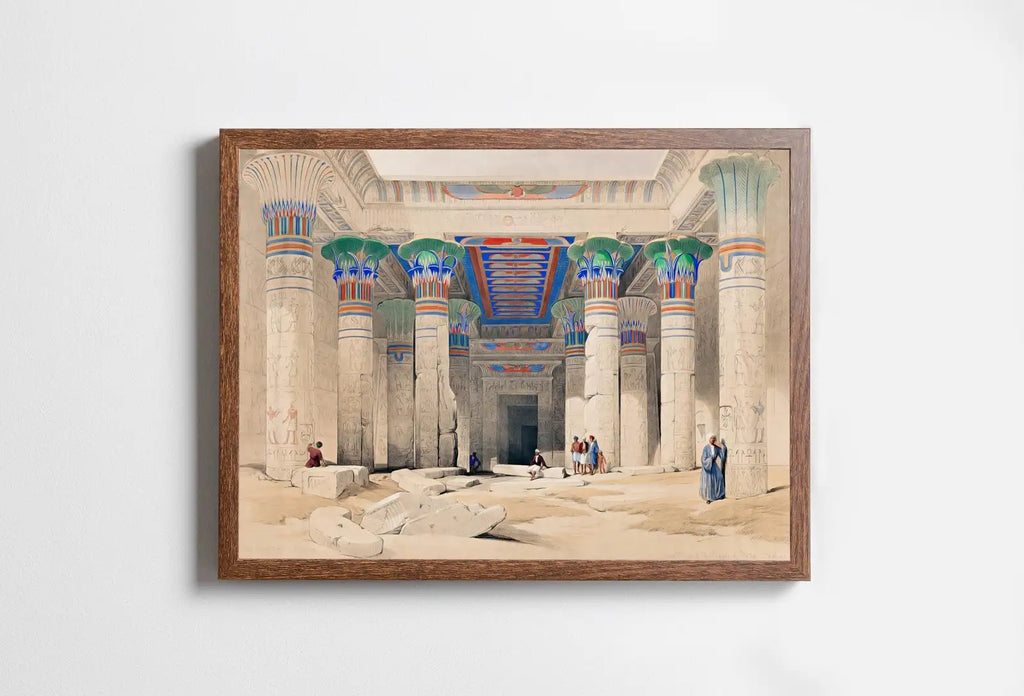 Included artwork preview showing first selection of artworks from Ancient Egyptian Wall Art. Egyptian Temple of Philae Nubia. Egyptian Hieroglyphics. Printable Vintage Egyptian Architecture Digital Download.