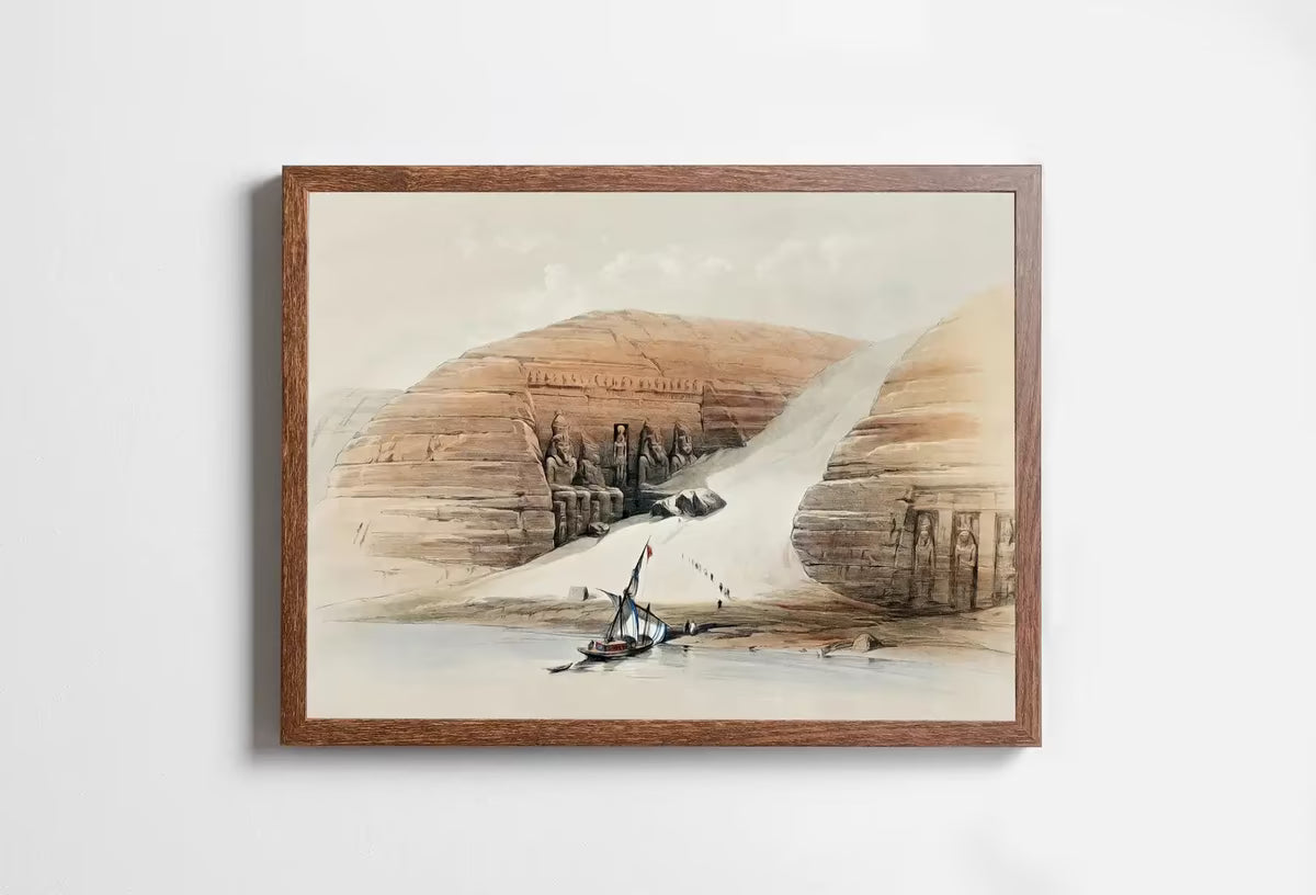 Ancient Egyptian Wall Art. Excavated Egyptian Temple. Egyptian Architecture Print. Printable Art Vintage Egyptian Landscape  – Printable Wall Art