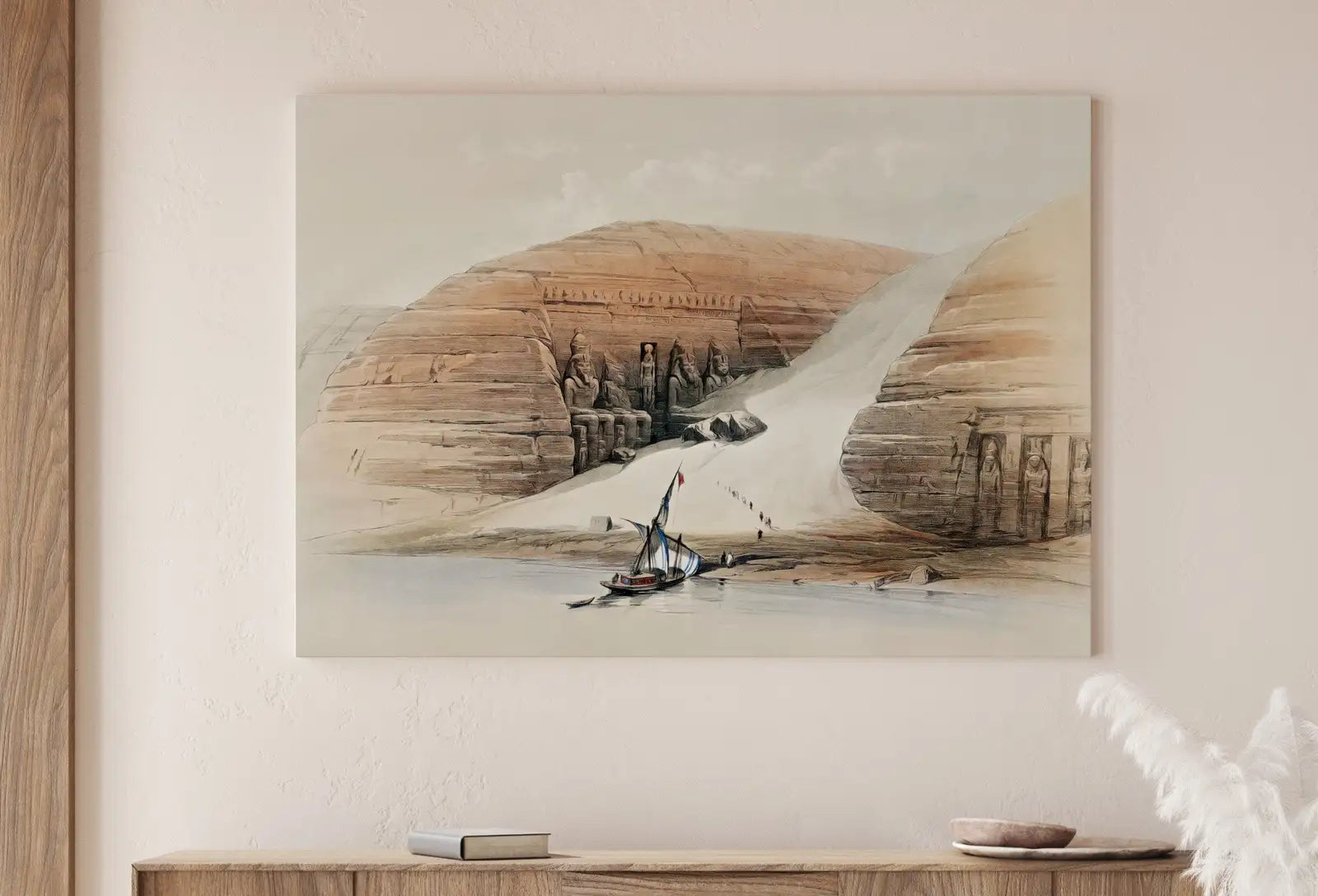 Second included artwork preview from Ancient Egyptian Wall Art. Excavated Egyptian Temple. Egyptian Architecture Print. Printable Art Vintage Egyptian Landscape Digital Download featuring various scenes.