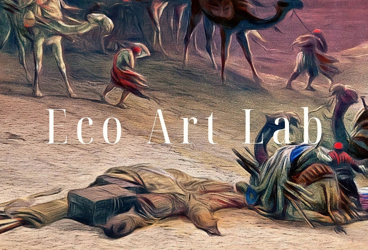 Detail view of artwork from Ancient Egyptian Wall Art. Great Sphinx of Giza & Pyramid. Egyptian Art Print. Printable Art. Vintage Egyptian Landscape. Digital Download. (variation 2)