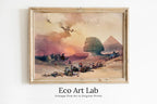 Framed view of Ancient Egyptian Wall Art. Great Sphinx of Giza & Pyramid. Egyptian Art Print. Printable Art. Vintage Egyptian Landscape. Digital Download – printable wall art digital download.