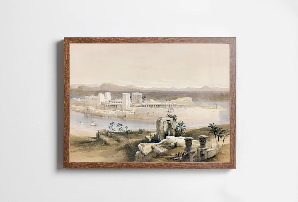 Ancient Egyptian Wall Art. Island of Philae Vintage Landscape. Egyptian Art Print. Printable Art Vintage Egyptian Landscape  – Printable Wall Art