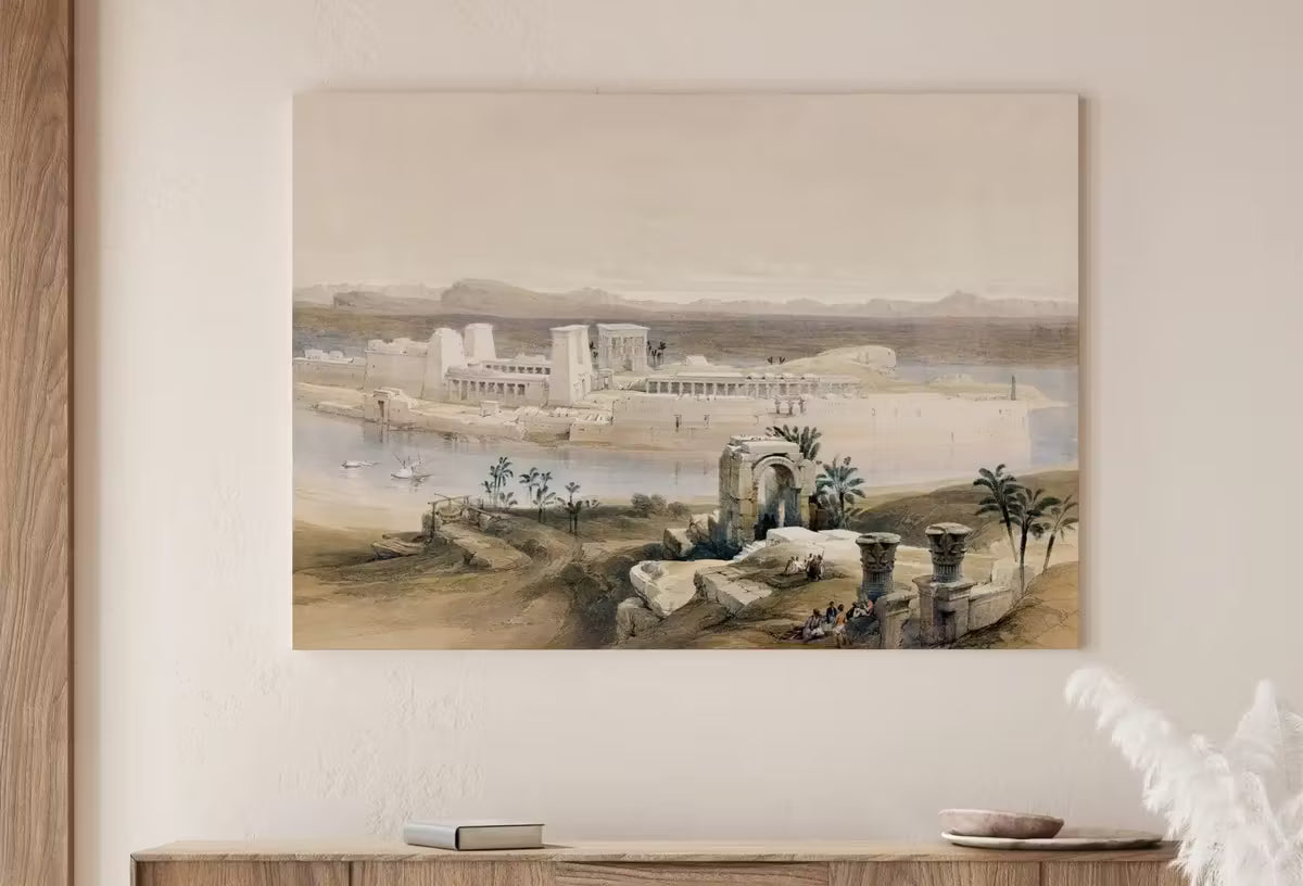 Ancient Egyptian Wall Art. Island of Philae Vintage Landscape. Egyptian Art Print. Printable Art Vintage Egyptian Landscape  – Printable Wall Art