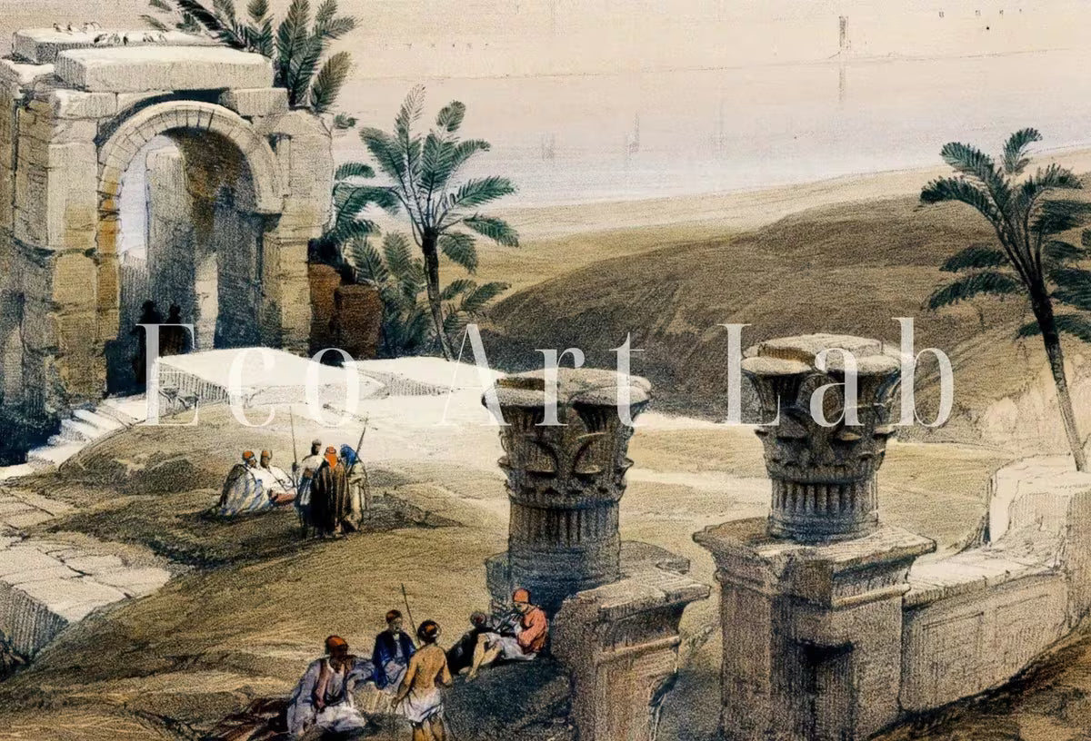 Ancient Egyptian Wall Art. Island of Philae Vintage Landscape. Egyptian Art Print. Printable Art Vintage Egyptian Landscape  – Printable Wall Art