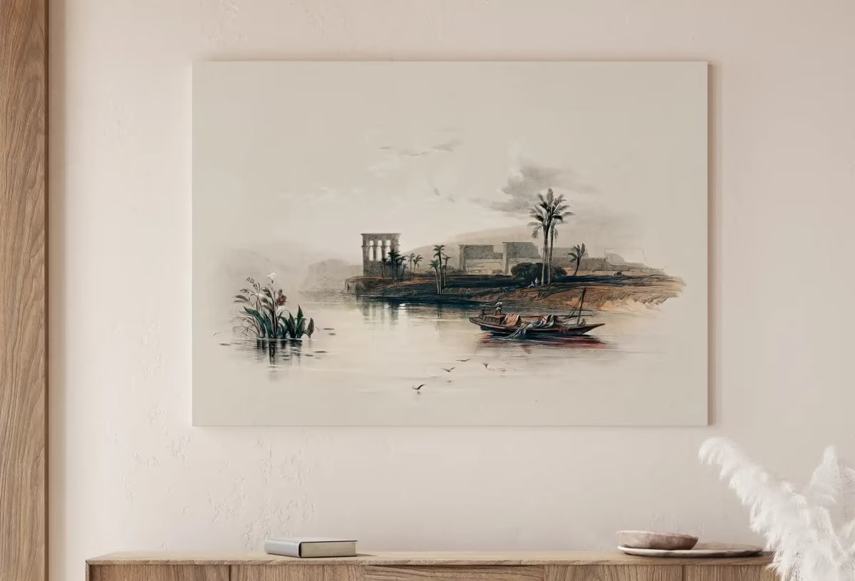 Ancient Egyptian Wall Art. Island on the Nile. Egyptian Art Print. Antique Printable Wall Art. Vintage Egyptian Landscape.  – Printable Wall Art