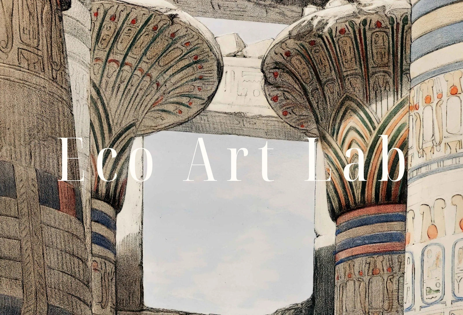 Detail view of artwork from Ancient Egyptian Wall Art. Karnak Egyptian Temple Exterior. Egyptian Hieroglyphics Printable Vintage Egyptian Architecture Digital Download. (variation 1)