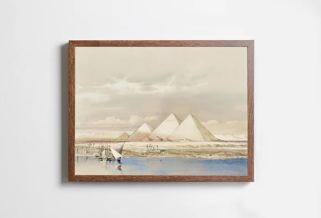 Ancient Egyptian Wall Art. Pyramids from the Nile Vintage Landscape. Egyptian Art Print. Printable Art Vintage Egyptian Art  – Printable Wall Art