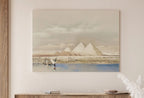 Detail view of artwork from Ancient Egyptian Wall Art. Pyramids from the Nile Vintage Landscape. Egyptian Art Print. Printable Art Vintage Egyptian Art Digital Download. (variation 1)