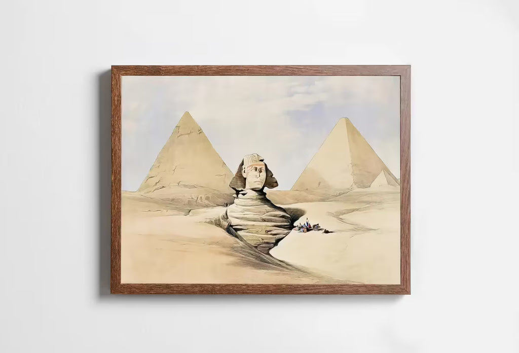 Ancient Egyptian Wall Art. Pyramids & Great Sphinx of Giza. Egyptian Art Print. Printable Art. Vintage Egyptian Landscape.  – Printable Wall Art