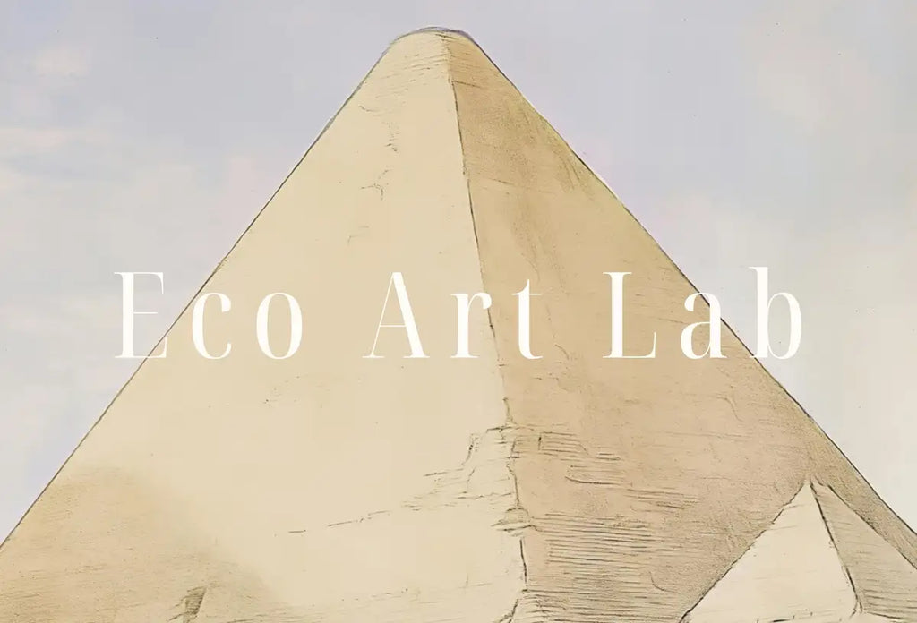 Detail view of artwork from Ancient Egyptian Wall Art. Pyramids & Great Sphinx of Giza. Egyptian Art Print. Printable Art. Vintage Egyptian Landscape. Digital Download. (variation 2)