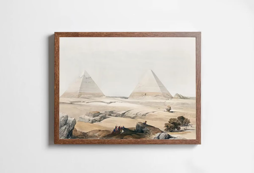 Ancient Egyptian Wall Art. Pyramids of Giza Vintage Landscape. Egyptian Art Print. Printable Art Vintage Egyptian Landscape  – Printable Wall Art