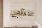 Detail view of artwork from Ancient Egyptian Wall Art. The Nile in Cairo. Egyptian Art Print. Nautical Printable Wall Art. Vintage Egyptian Landscape. Digital Download. (variation 1)