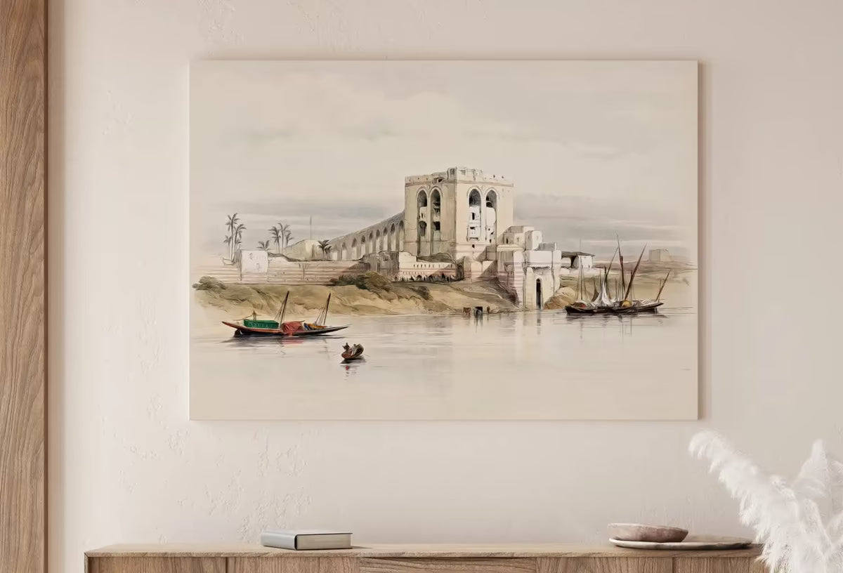 Ancient Egyptian Wall Art. The Nile in Cairo. Egyptian Art Print. Nautical Printable Wall Art. Vintage Egyptian Landscape.  – Printable Wall Art