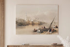 Detail view of artwork from Ancient Egyptian Wall Art. View on the Nile. Egyptian Art Print. Antique Printable Wall Art. Vintage Egyptian Landscape. Digital Download. (variation 1)