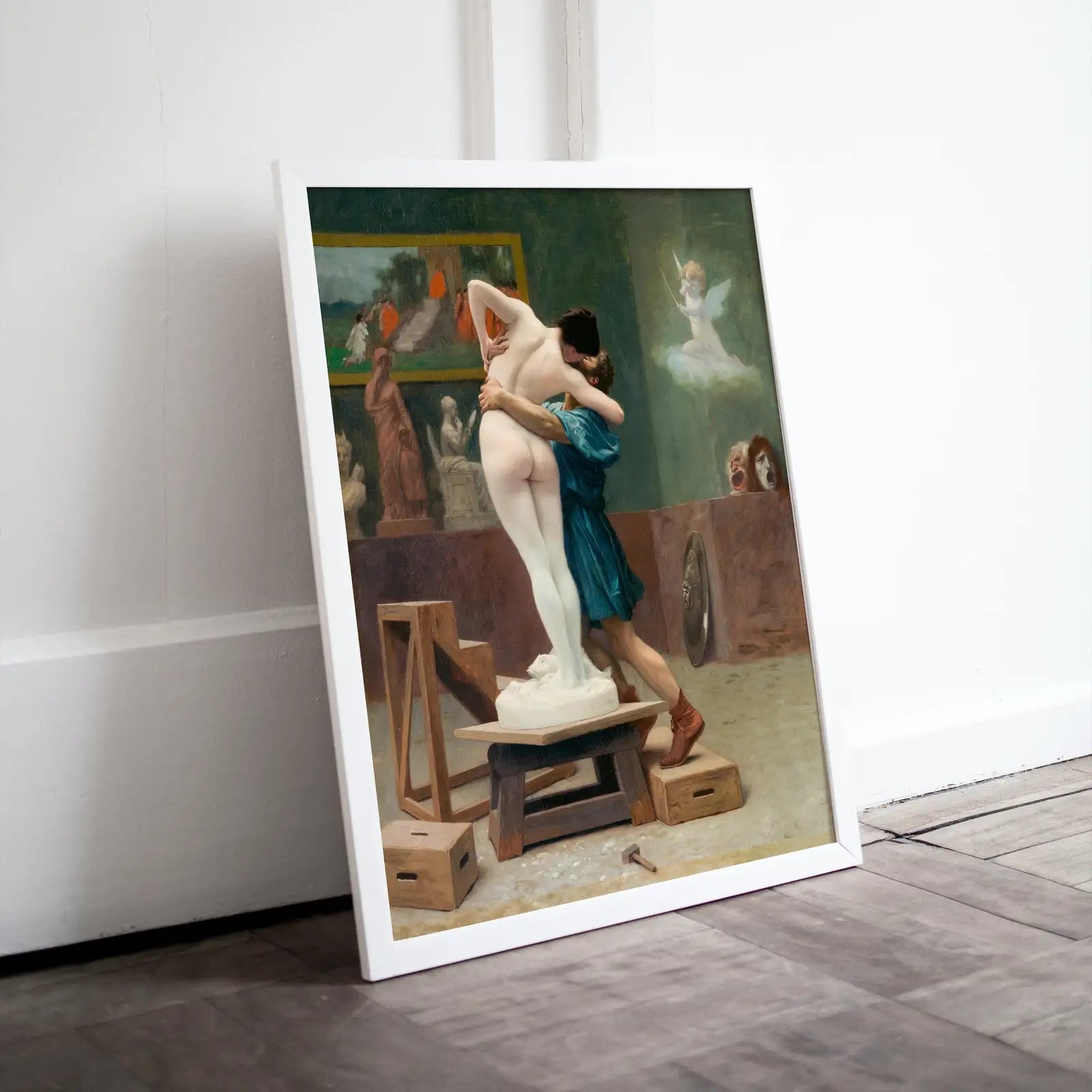 Detail view of artwork from Ancient Greek Mythology Art Pygmalion and Galatea Vintage Painting. Downloadable Nude Greek Goddess Art. Printable Vintage Art. Greek Decor. (variation 1)