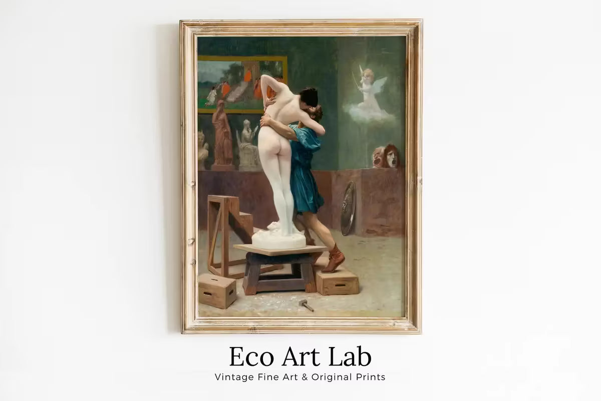 Ancient Greek Mythology Art Pygmalion and Galatea Vintage Painting. Downloadable Nude Greek Goddess Art. Printable Vintage Art. Greek Decor – Printable Wall Art