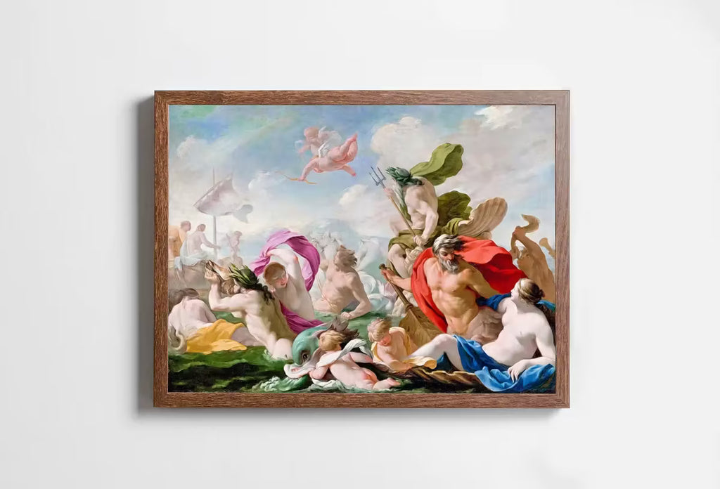Ancient Greek Mythology Painting. Marine Gods Paying Homage to Love Vintage Famous Painting. Antique Greek Mythology Art Printable Digital – Printable Wall Art