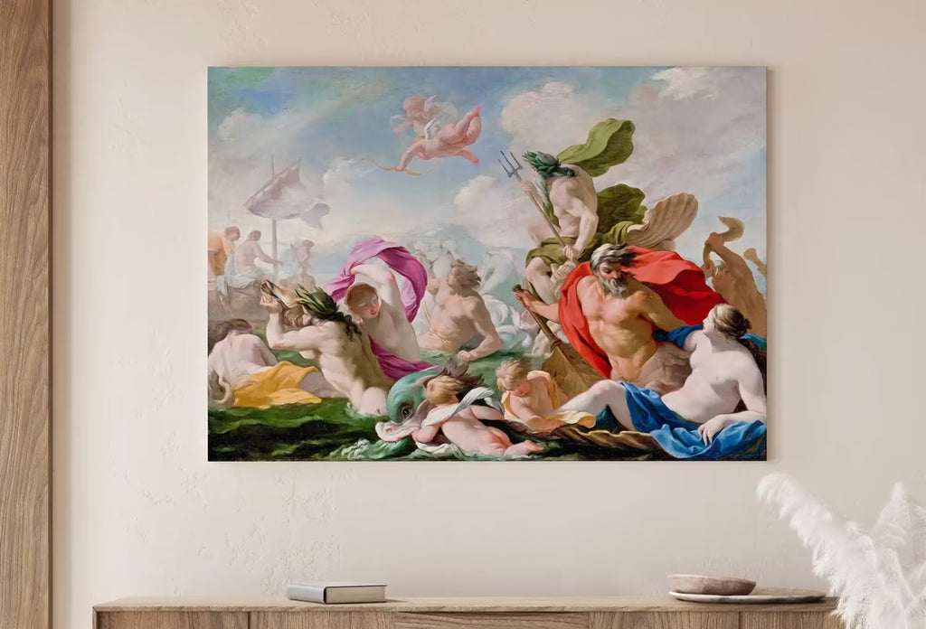 Ancient Greek Mythology Painting. Marine Gods Paying Homage to Love Vintage Famous Painting. Antique Greek Mythology Art Printable Digital – Printable Wall Art