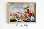 Framed view of Ancient Greek Mythology Painting. Marine Gods Paying Homage to Love Vintage Famous Painting. Antique Greek Mythology Art Printable Digital – printable wall art digital download.