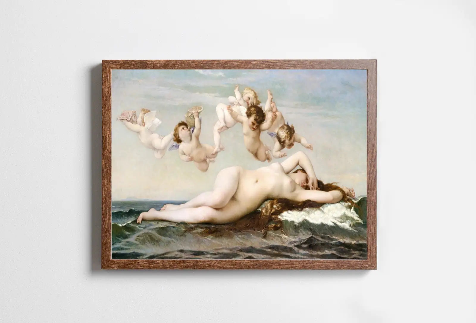 Detail view of artwork from Ancient Greek Mythology Painting Nude Goddess Art. The Birth of Venus Vintage Famous Painting. Antique Greek Mythology Art Printable Digital. (variation 1)