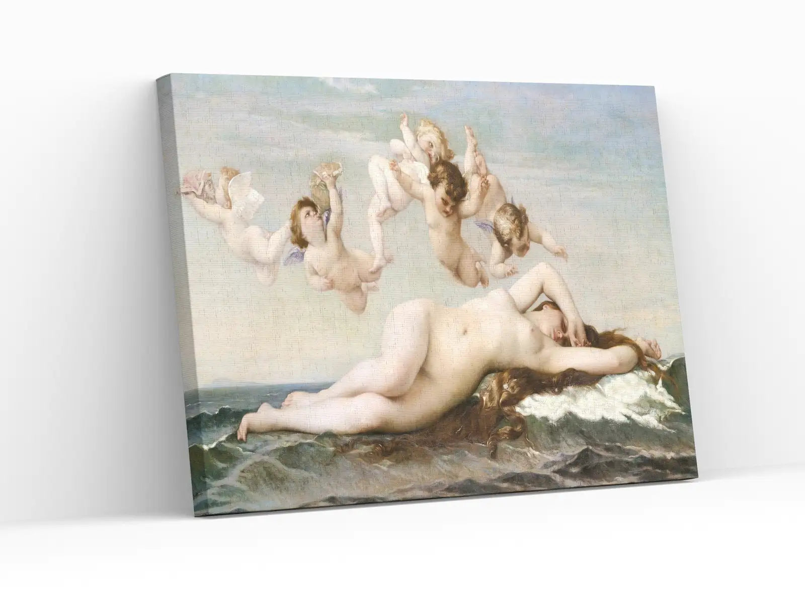 Detail view of artwork from Ancient Greek Mythology Painting Nude Goddess Art. The Birth of Venus Vintage Famous Painting. Antique Greek Mythology Art Printable Digital. (variation 2)