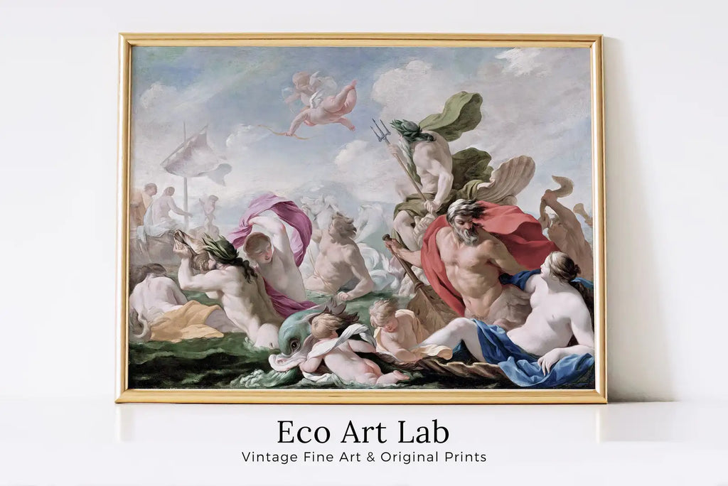 Framed view of Ancient Greek Mythology Painting – printable wall art digital download.
