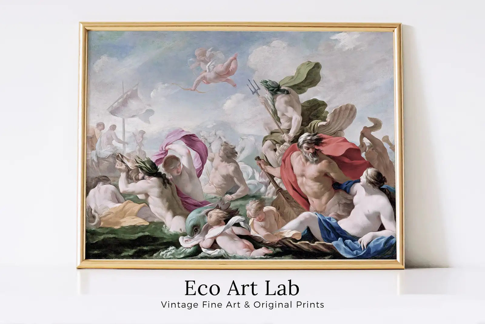 Framed view of Ancient Greek Mythology Painting – printable wall art digital download.